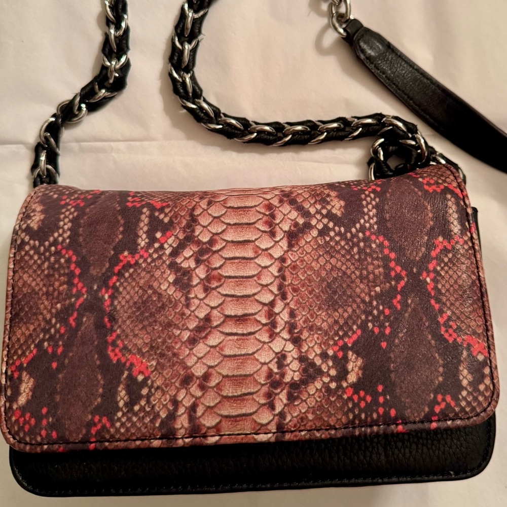 Aimee Kestenberg Black/Snake Skin Bag